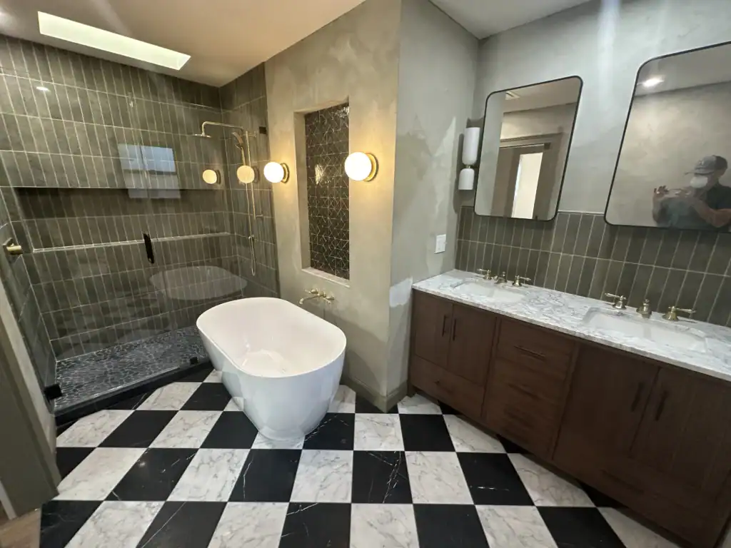 Full primary bathroom remodel in the East Bay showing the finish level a $10,000 bathroom remodel cannot reach